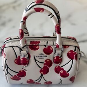 Coach Mini Rowan Cherry Print Satchel / Crossbody